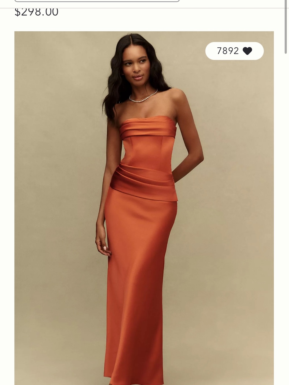 Mare Mare Isabella Strapless Ruched Corset Dress in Burnt Orange